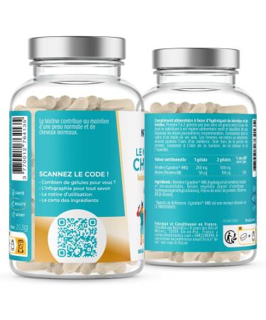 Nutri&Co Biotin + Patented Pure Keratin - Food Supplement for Hair Growth - Fast Growth - Anti Loss - Vitamin B8 - Skin and Nails - 60 Vegan Capsules Made in France - Buy Online on GoSupps.com