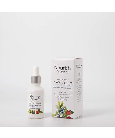 Nourish Organic Age Defense Face Serum | GMO-Free, Cruelty Free & Fragrance Free - 0.7oz - Buy Online on GoSupps.com