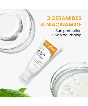 1 Telphee Face Cream SPF 50 3 Ceramides and Niacinamide 2in1 Daily Face Cream and Sunscreen Broad Spectrum UVAUVB Lightweight Fragrance Free for All Skin Types - Buy Online on GoSupps.com