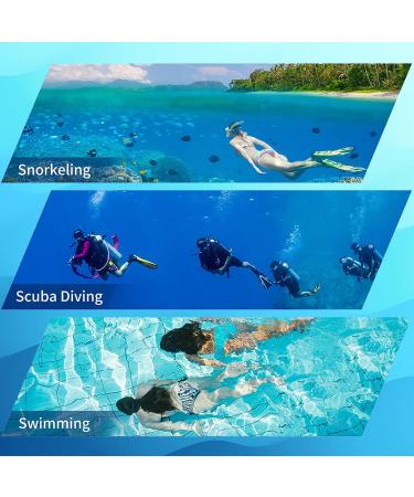 Kids Snorkel Set with Dry Top Mask and Carrying Bag - Luminous Scuba Gear for Boys and Girls (Ages 5-13) Blue - Buy Online on GoSupps.com
