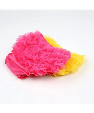 Hoolchean Baby Girls 2PCS Set Tulle Ruffle Bloomer 0-6 Months Yellow & Hot Pink - Buy Online on GoSupps.com
