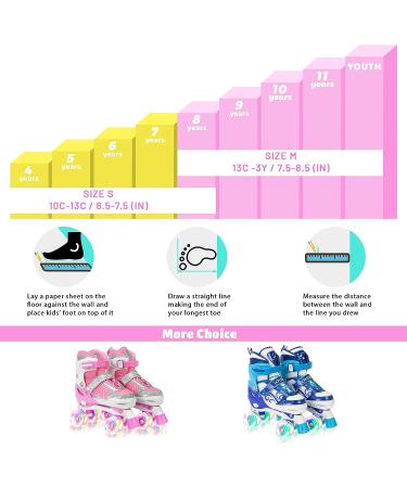 Light Up Roller Skates for Kids - Adjustable Size Pink Skates for Boys and Girls Beginners (10C-1Y) - Buy Online on GoSupps.com