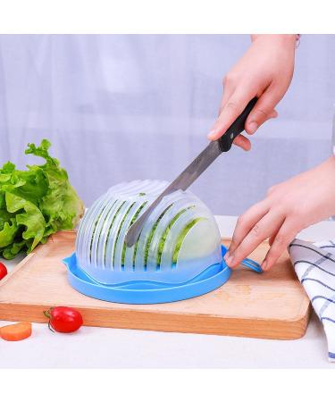 Salad Cutter Bowl Fruit and Vegetable Dice Set Vegetable Drain Bowl Upgraded Juice Making and Salad Making Fresh Salad Slicer Approved for Use in Kitchen White  - Buy Online on GoSupps.com