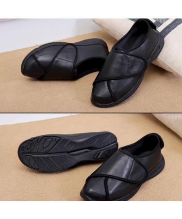 LEEWE Diabetic Orthopedic Slipper Sneakers - Extra Wide Shoes for Swollen Feet, Arthritis, and Edema - Supportive & Comfortable - Black (Size 44) - Buy Online on GoSupps.com