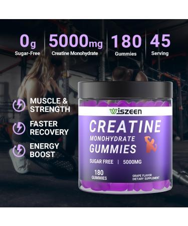 Sugar Free Creatine Monohydrate Gummies - 5g for Men & Women with L-Taurine Alpha GPC & Vitamin B12 | International Shipping Available - Buy Online on GoSupps.com