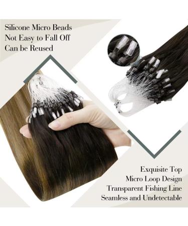 Laavoo Real Hair Extensions - Brown Ombre Microring Balayage Cold Fusion 50g (1g/s) 45cm - Premium Quality #2/6/18 - Buy Online on GoSupps.com