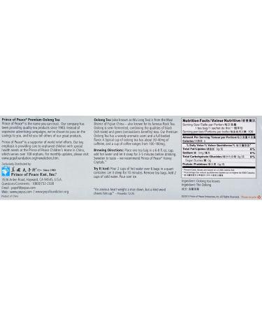 Buy Prince of Peace Premium Oolong Tea - 100 Individually Wrapped Tea Bags (1.8g Each) - High-Quality Loose Leaf Tea - Buy Online on GoSupps.com