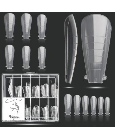 Vnjaoi 120 Pcs Poly Extension Gel Dual Nail Forms Nail Molds With Scale Builder Coffin Nail for Gel Manicure Nail Art Design Salon DIY at Home (Ballet Dual Nail Forms Set) Mold-8