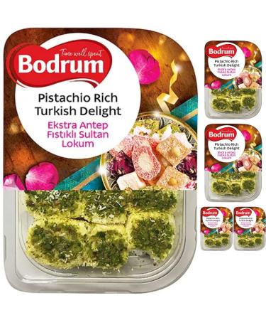 Bodrum Pistachio Rich Sultan Turkish Delight 200 gram x 5 Pieces