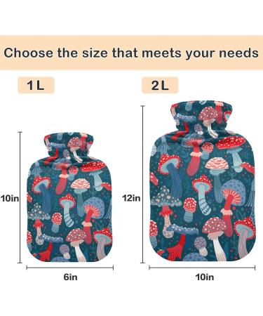 Buy Naanle Colorful Mushrooms Hot Water Bottle | 1L with Cover for Heat & Cold Therapy | Ideal for Bed Hands & Feet - International Shipping Available - Buy Online on GoSupps.com