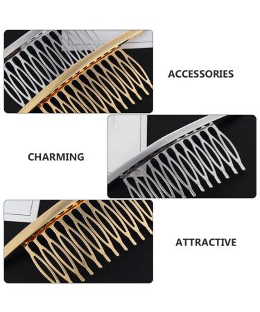 LALAFINA Hair Styling Accessories - 2pcs Metal Wire Hair Combs for Bridal Wedding Veil - Assorted Colors - 10.8X4cm - Buy Online on GoSupps.com