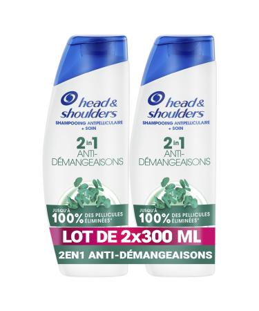 Head & Shoulders Anti-Itch 2 in 1 Anti-Dandruff Shampoo 2x300ml; Up to 100% Dandruff Removal, Clinically Proven; All Hair Types; Daily Use; Refreshing