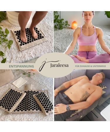 Jaraleesa XL Premium AkuPressurmatte - Acupressure Mat with Pillows for Back & Neck Pain Relief | Includes Carrying Bag & Foot Fakirmatt for Ultimate Muscle Relaxation - Buy Online on GoSupps.com