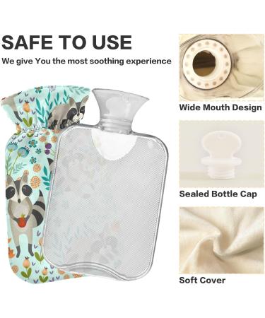 Naanle Cute Raccoon Heat Bottle with Cover | 1L Hot Water Bottle for Bed & Pain Relief | Heat & Cold Therapy - Buy Online on GoSupps.com
