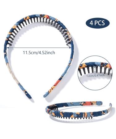 Hairy Headband with Teeth - Anti-Slip Plastic Hair Bands for Women & Girls | 4-Piece Satin Hair Accessories | Shop Internationally - Buy Online on GoSupps.com