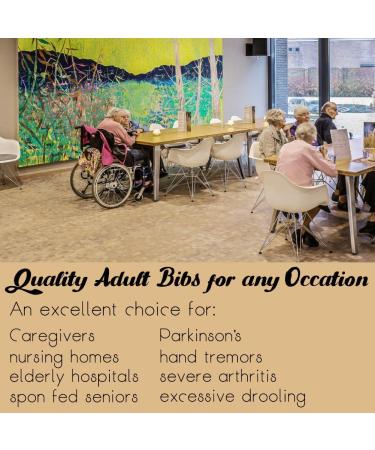 Washable Waterproof Adult Bibs for Women with Crumb Catcher - Pack of 3 - Buy Online on GoSupps.com