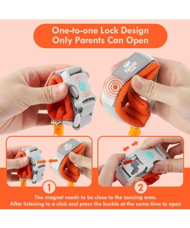 Lehoo Castle Toddler Rein for Walking 1.5M Wrist Reins with Induction Lock - Anti Lost Wrist Link for Toddlers - Orange - Buy Online on GoSupps.com