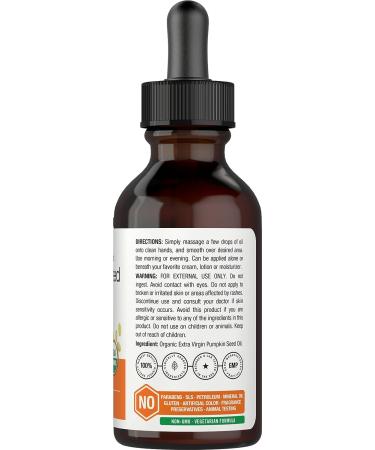 Organic Cold Pressed Pumpkin Seed Oil 4 oz | 100% Pure Extra Virgin | Vegetarian, Non-GMO, Gluten Free | for Hair and Face by Horbaach - Buy Online on GoSupps.com