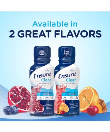 Ensure Clear Nutrition Drink | Mixed Fruit Flavor | 0g Fat, 8g Protein | 10 Fl Oz (Pack of 12) - Buy Online on GoSupps.com