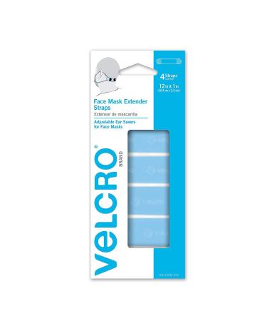 VELCRO Brand Face Mask Extender Straps 4pk Light Blue - Comfortable & Adjustable Ear Savers - Buy Online on GoSupps.com