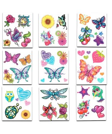 Crenstone Glitter Tattoos - 50 Dazzling Designs of Hearts, Butterflies, Flowers & More - Buy Online on GoSupps.com