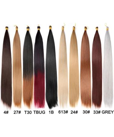 Feather Hair Extension 2 pcs Long Bone Straight Synthetic Hair Extension Easy Silky Bulk Crochet Braid Bundle Pre Stretched Fiber Braiding (Color : 24 Size : 22inches) 22inches 24 - Buy Online on GoSupps.com