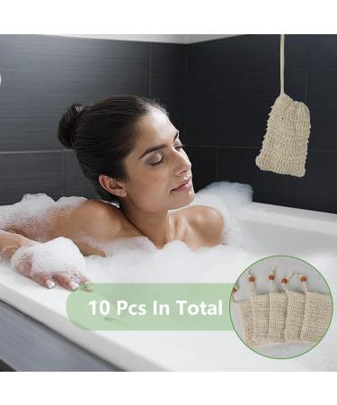 Buy Hangable Cotton & Linen Mesh Soap Bags (10-Pack) - Eco-Friendly Soap Saver Pouches for Shower - Durable Curry Sisal Soap Protectors - Buy Online on GoSupps.com