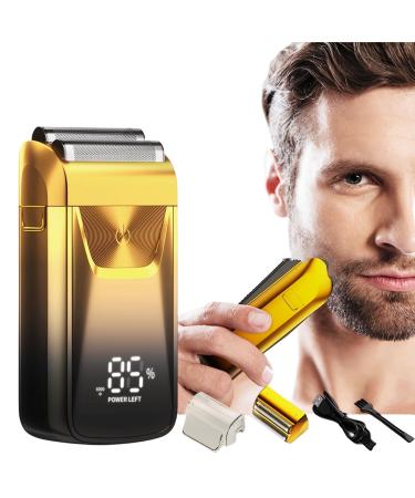 Electric Foil Shaver for Men Wet Dry Mens Barber Shaver & Trimmer 2 in 1 Professional USB Cordless Rechargeable Razor for Men Bald Head Shaver LCD Display Twin Titanium Blades System Best Gift to Men