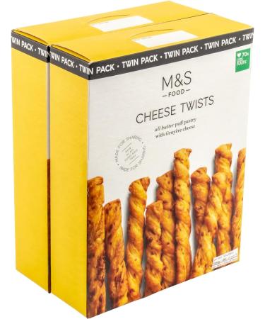 M&S Marks & Spencer Cheese Twists All Butter Puff Pastry with Gruy re Cheese Made in France 500g (4 x 125g) - Buy Online on GoSupps.com