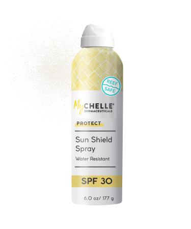 MyChelle Dermaceuticals Sun Shield Clear Spray SPF 30 (6 Fl Oz) - Zinc Sunscreen Spray with Bentonite Clay and Jojoba - Balances Oil Levels and Conditions Skin - Water Resistant for 80 Minutes Sun Shield Spray