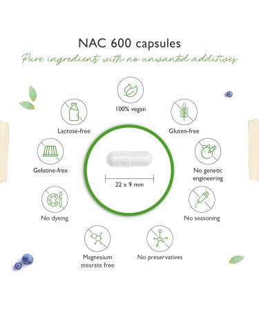 NAC - N-Acetyl L-Cysteine 180 Capsules with 600 mg Each - 6 Month Supply - Vegan - Highly Dosed - Premium Quality - Buy Online on GoSupps.com