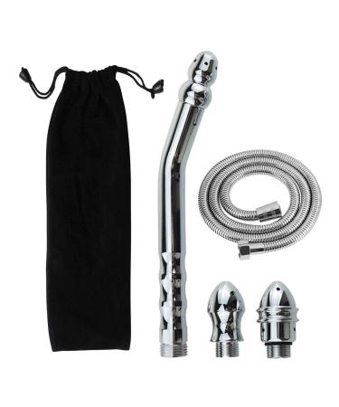 3 Head Shower Enema Flusher Attachment with 59"Shower Hose for Portable Bathroom Kit Flush Enema Toilet Bent Zinc Alloy Washing and Cleaning Tool with 2 Shower Heads - Buy Online on GoSupps.com
