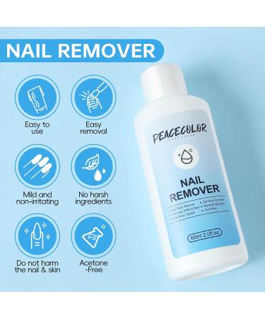 PEACECOLOR 60ML Nail Remover Acrylic Liquid Nail Polish Remover for Gel Nails Gel Nail Polish Remover UV LED Nails for Manicures and Pedicures PD01-012 - Buy Online on GoSupps.com