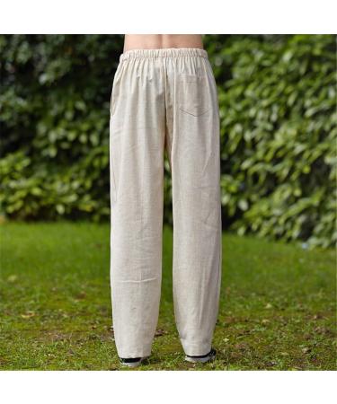 Shanghai Story Men's Linen Kung Fu Pants Tai Chi Trousers - X-Large Beige - Buy Online on GoSupps.com