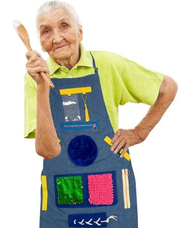 Fidget Apron for Elderly with Dementia - Sensory Activities & Gifts for Seniors | Alzheimer's Fidget Blanket & Toys - Buy Online on GoSupps.com