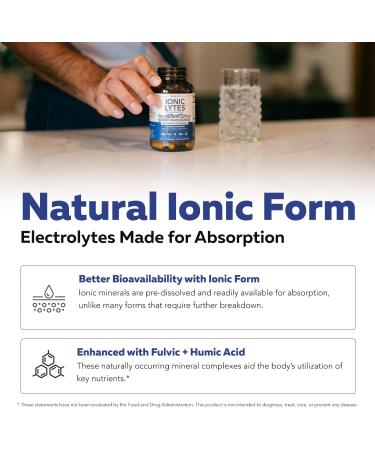 Ionic Lytes Electrolyte Mineral Complex with Ionic Sea Salt Fulvic & Humic Acid - Supports Hydration Electrolyte & Mineral Balance & Muscle Function (60 Capsules) - Soy-Free Gluten-Free cGMP 60 Count (Pack of 1) - Buy Online on GoSupps.com