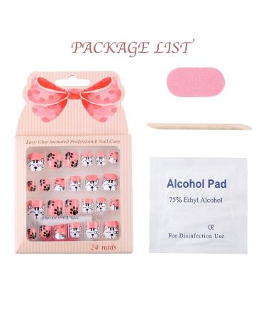 Kids Press On Nails | Colorful Glitter Fake Nails for Girls | Short Full Cover Adhesive Nail Tips | Pack of 24 | International Shipping - Buy Online on GoSupps.com