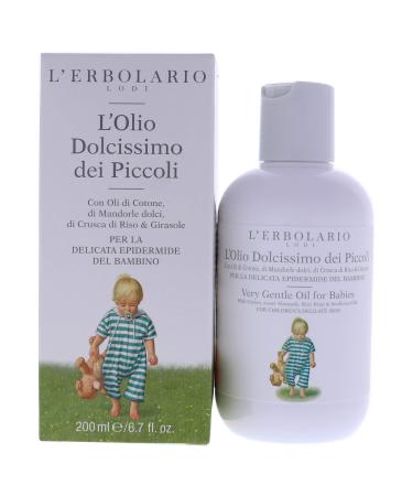 L'Erbolario Very Gentle Oil For Babies - Soothing Protecting And Cleansing - For A Moisturizing Massage After Bathing - Ideal For Helping Baby Relax - Suitable For Very Delicate Skin - 6.7 Oz
