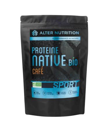 ALTER NUTRITION - Lactose Free Organic Native Protein - Coffee - Mass Gain - Low Fat - No Added Sugars - 100% Milk from France - 78% Protein - 700g Bag