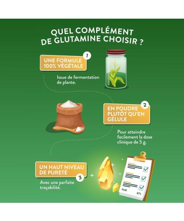 NUTRI & CO Kyowa Bio-Fermented L-Glutamine Powder - Vegetable & 100% Pure 5000mg - Amino Acid Bodybuilding & Recovery - 150g Neutral Flavor - Vegan - Made in France - Buy Online on GoSupps.com