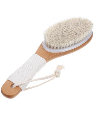 PATKAW Body Bathing Brush Horsehair Back Scrubber Bath Exfoliating Brush Bathroom Body Scrubber