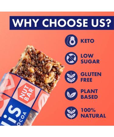 Adonis Pecan Hazelnut & Cocoa Keto Bars (16x35g) - Vegan & Keto-Friendly Snack - 100% Natural, Gluten-Free, Low Sugar & Calorie - Ideal for Keto Diet - Buy Online on GoSupps.com