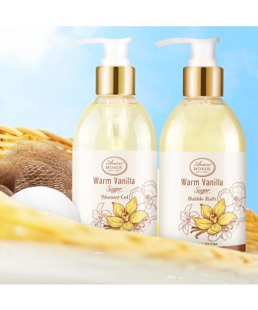 Vanilla Sugar Spa Gift Set for Women - Shower Gel, Bubble Bath, Body Lotion, Bath Bomb, and Bath Salt in Gift Box - Buy Online on GoSupps.com