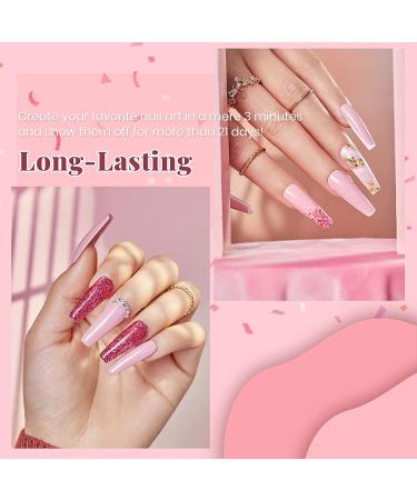 Beetles Gel Nail Polish Kit: 6 Pink Confetti Collection Nude Glitter Pastel Colors | Spring/Summer Manicure Set - Buy Online on GoSupps.com