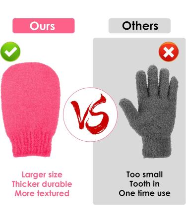 Sibba 2 Pairs Exfoliating Gloves for Body Scrubbing and Tan Removal - Red Exfoliating Mitt for Shower Bath - Effective for Dead Skin and Keratosis Pilaris - Buy Online on GoSupps.com