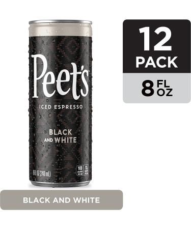 Peet's True Iced Espresso Black & White Cans - 12 Count, 100 Calorie Lightly Sweetened Colombian Espresso - Buy Now - Buy Online on GoSupps.com