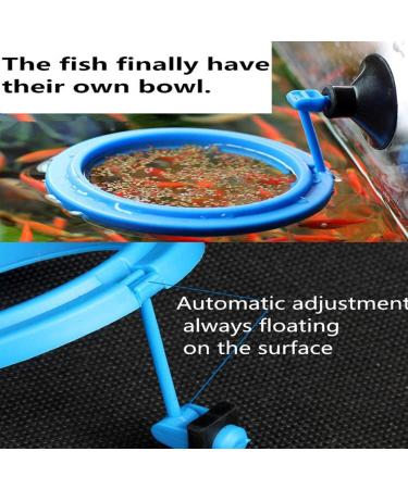 Fish Feeding Ring - Blue Floating Food Feeder with Suction Cup for Aquarium - Ideal for Guppy, Betta, Goldfish - Square and Round Shape Fish Tank Towels - Buy Online on GoSupps.com