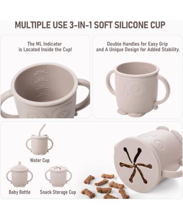 Baby Weaning Set Silicone Baby Feeding Set(10 Pcs) Toddler Weaning Set with Adjustable Bib Suction Bowl Plate Fork Spoon Water & Snack Cup Kit for Babies Toddler and Kids(Beige) - Buy Online on GoSupps.com