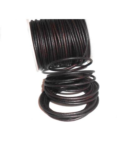 Cords Craft 1mm Round Leather Cord | 20m Roll for Jewelry Making, Bracelets, Necklaces, Hair Accessories, Beading, DIY Projects | Dark Brown Distress - Buy Online on GoSupps.com