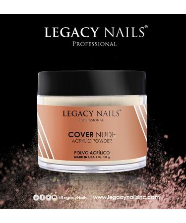 Legacy Nails Professional NUDE Cover Acrylic Powder 2oz - Perfect for French Nail Art and Natural-Looking Nail Extensions - Buy Online on GoSupps.com